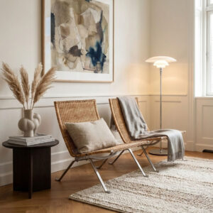 Fritz Hansen PK22 Lounge Chair Flätad Rotting