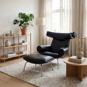 Hans J. Wegner - Fredericia Furniture - Wegner Ox Fåtölj med fotpall