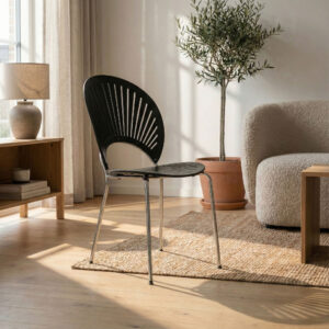 Trinidad Stol Krom 3398 Svartbetsad Ask | Nanna Ditzel | Fredericia Furniture